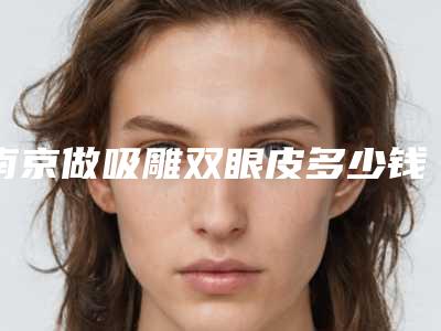 南京做吸雕双眼皮多少钱(南京吸脂整形哪里好)