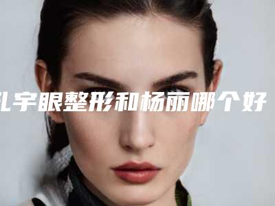 孔宇眼整形和杨丽哪个好一点(孔宇眼整形和杨丽哪个好)